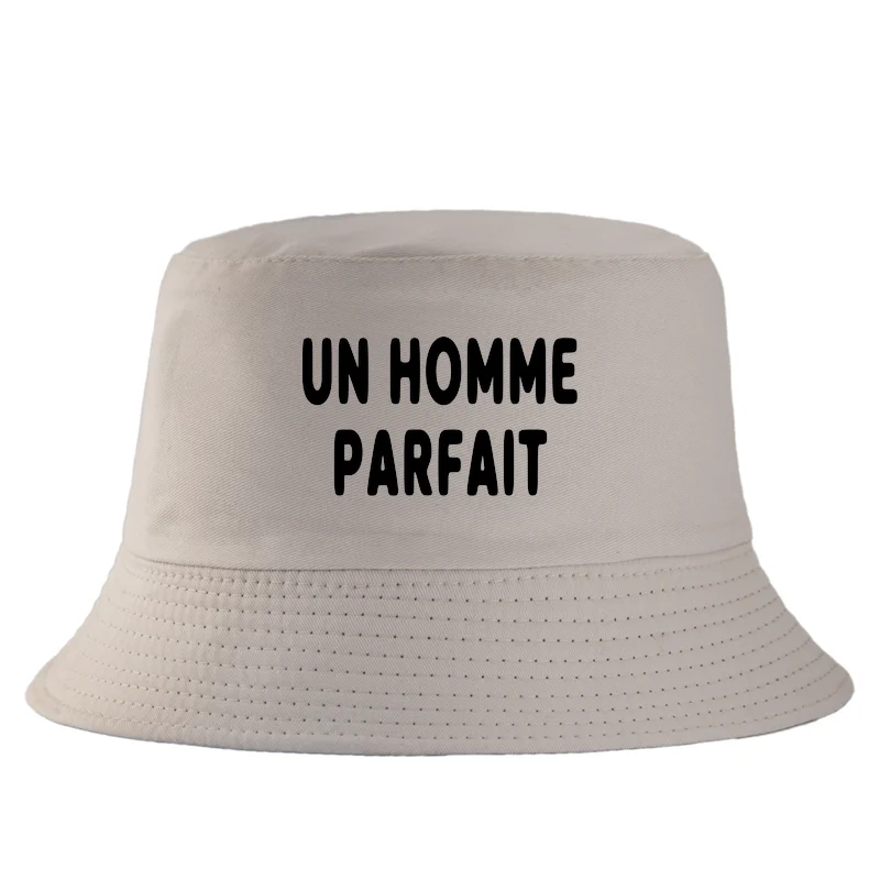 Un Homme Parfait Letter Print Sun Bucket Hat