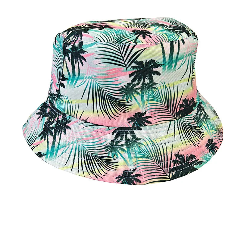 1pc Retro Style Fashionable Printed Maple Leaf Fisherman Hat