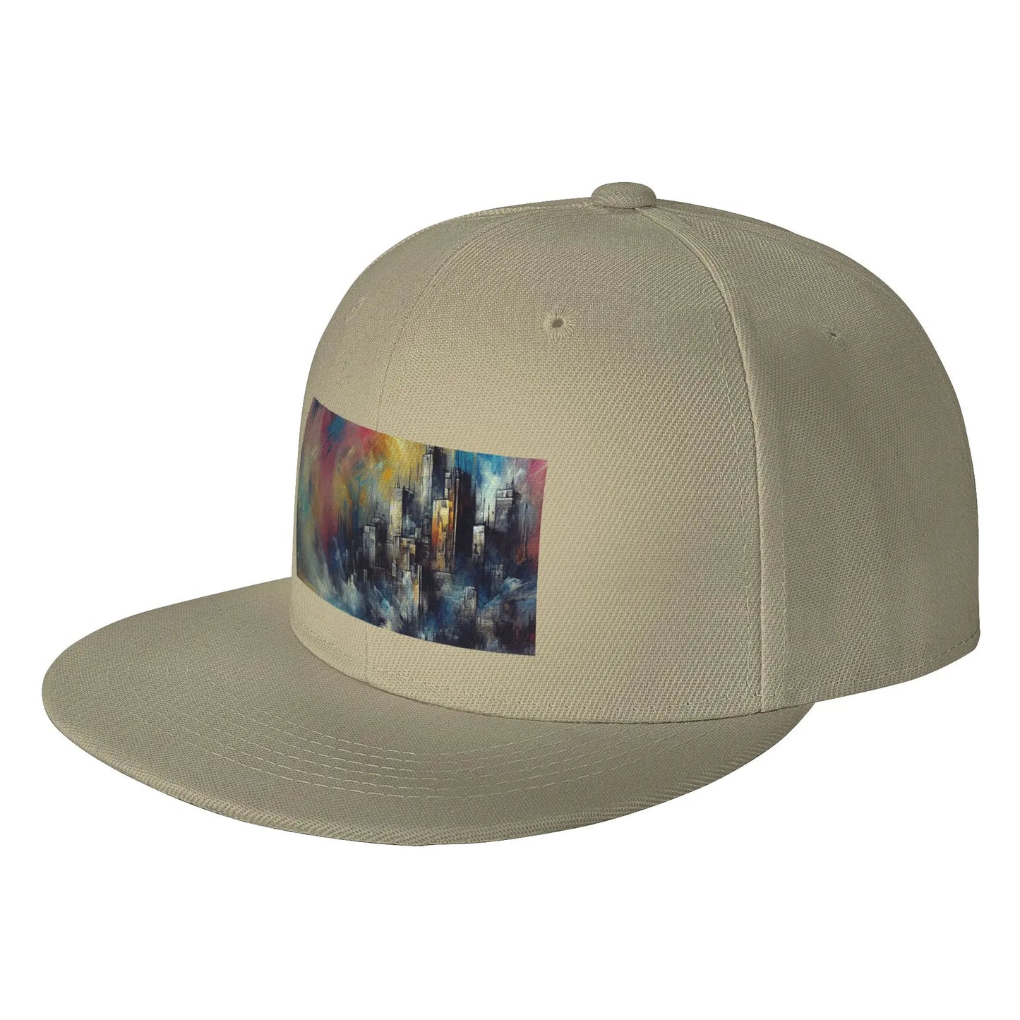 Fashion Watercolor Seaside City Abstract Snapback Cap