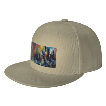 Fashion Watercolor Seaside City Abstract Snapback Cap