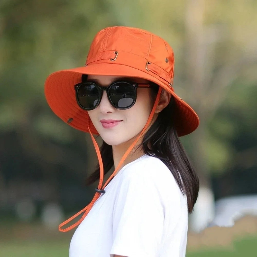 Foldable Reversible Wide Brim UV Protection Bucket Hat
