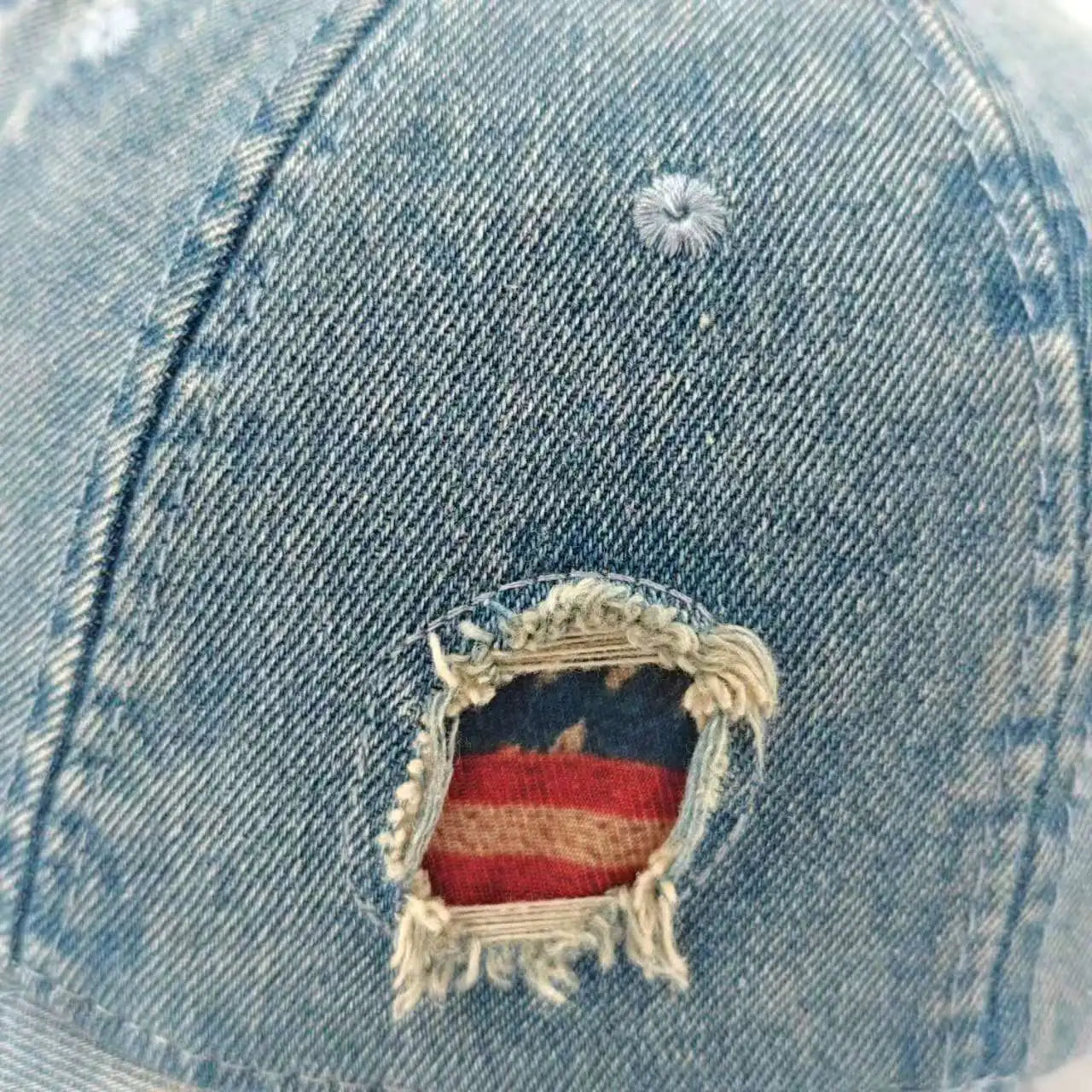 Retro Washed Distressed Cotton Peaked Cap Printed Embroidered