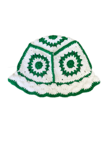 Women's Y2K Crochet Flower Bucket Hat
