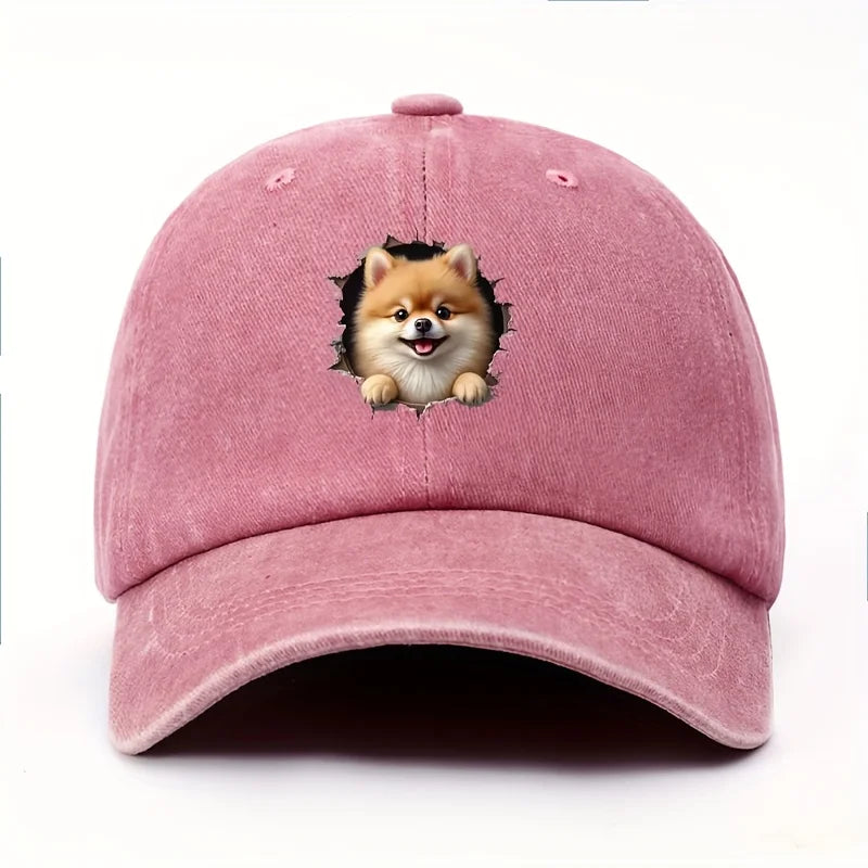 3D Pomeranian Puppy Baseball Cap