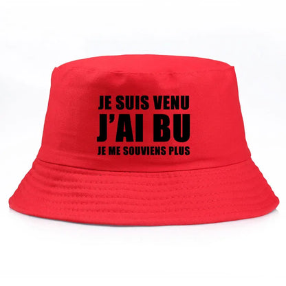 Je Suis Venu Print Bucket Hat