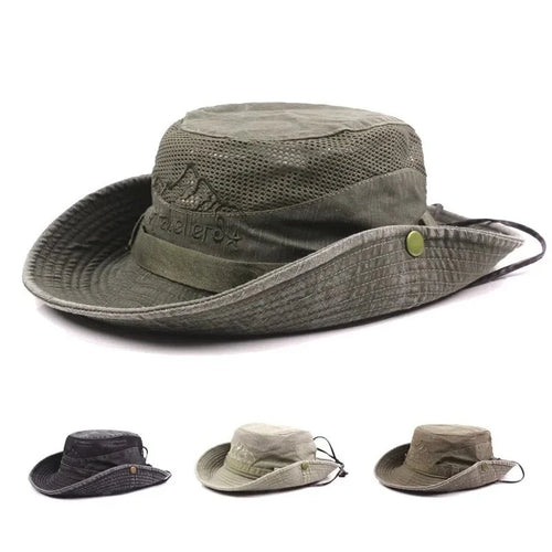 Breathable Mesh Wide Brim UV Protection Bucket Hat
