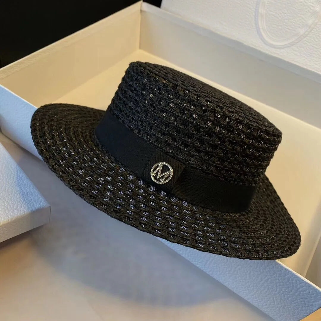 Women's British Houndstooth Top Hats Sun Hats