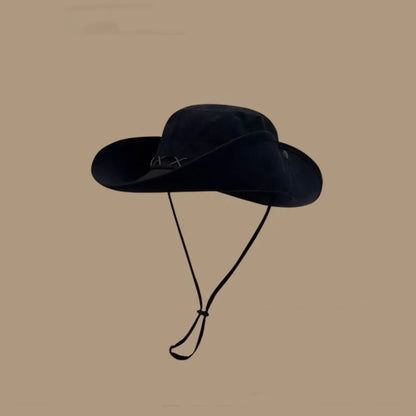10cm Wide Brim Waterproof UV Protection Bucket Hat