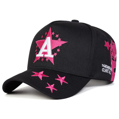 Unisex A Letter Pentagram Embroidered Baseball Cap