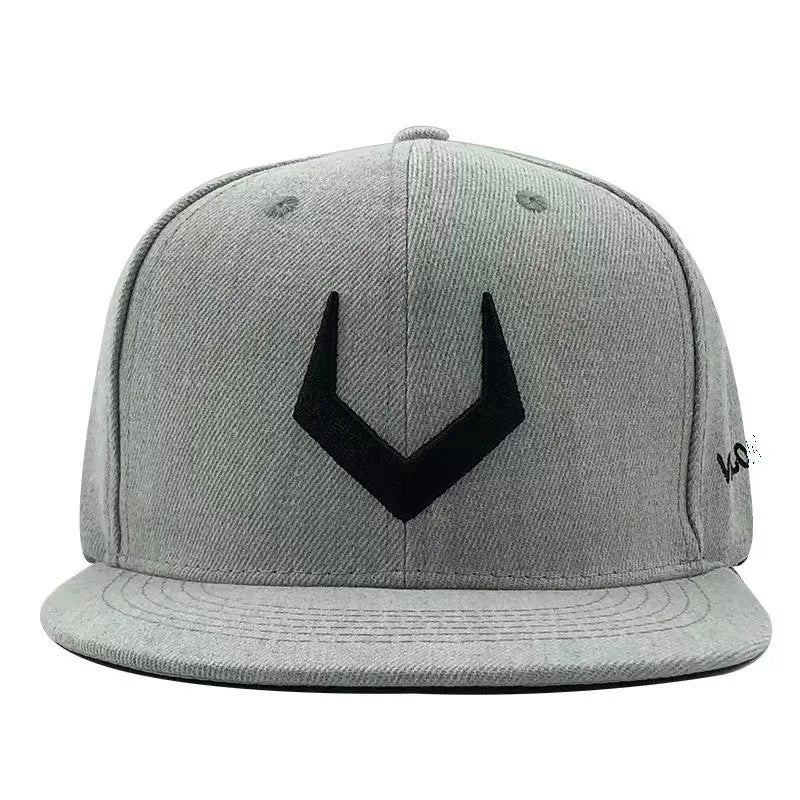 Grey V 3D Embroidered Snapback Cap