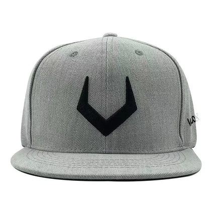Grey V 3D Embroidered Snapback Cap