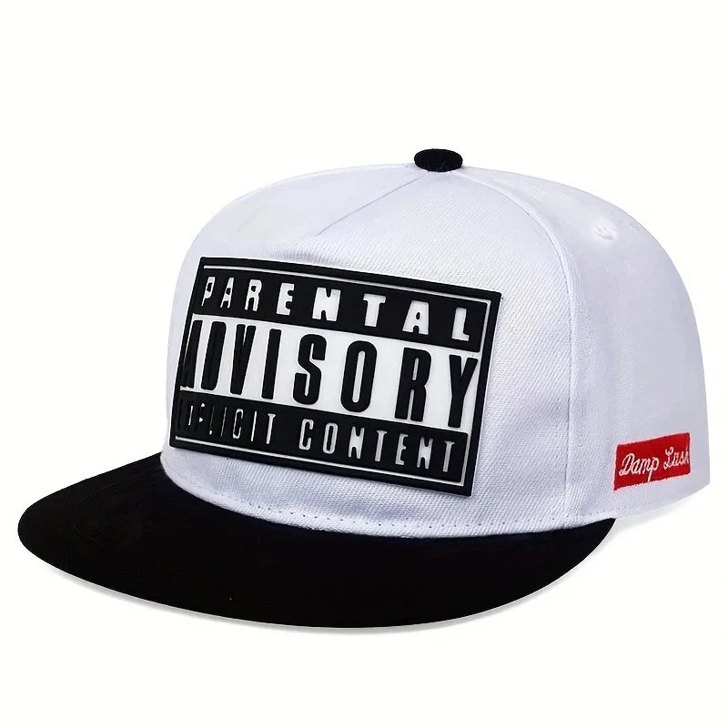 ADVISORY Alphabet Label Flat Brim Unisex Snapback Cap