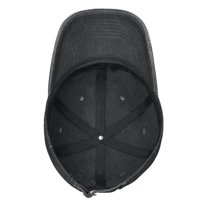 Vintage Frog Cartoon Distressed Denim Baseball Cap Hat