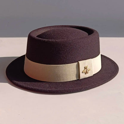 Pork Pie Hat 4.5cm Wide Brim Fedora Hat Men's Fashion