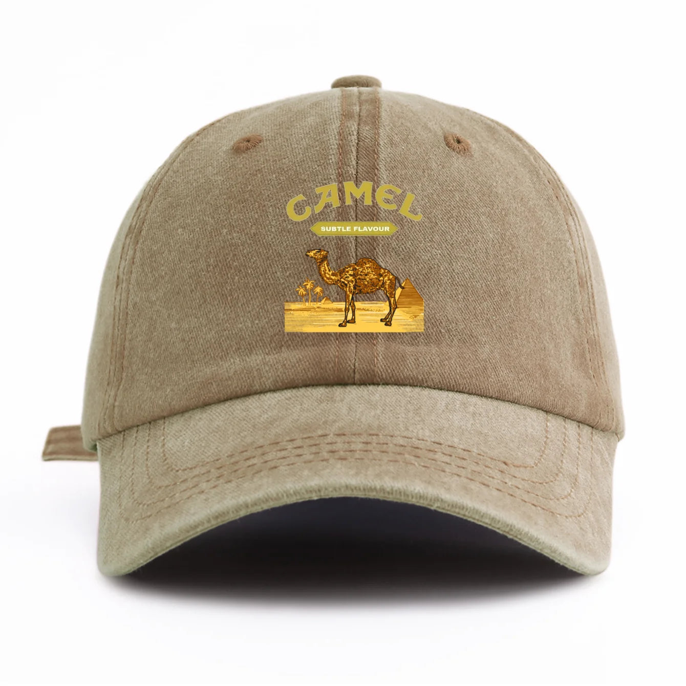 Camel Print Washed Vintage Baseball Cap