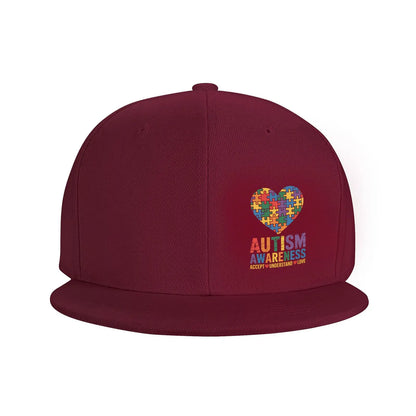 Humorous Autism Awareness Puzzle Heart Snapback Cap