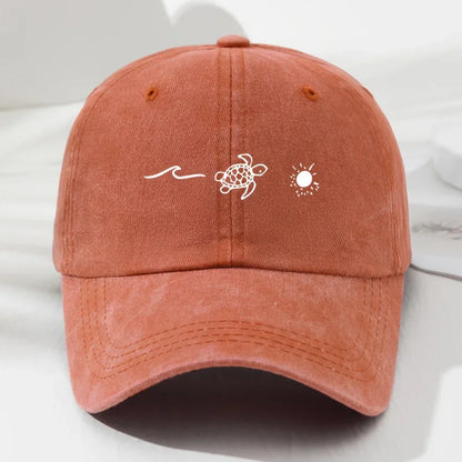 Turtle Pattern Printed Baseball Cap For Daily Casual Style