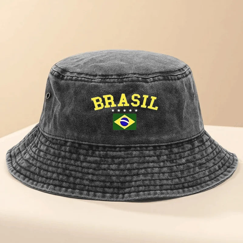 Brazil Print Lightweight Bucket Hat Outdoor Fashion Cap