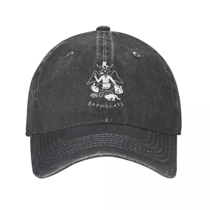 Baphocats Vintage Washed Denim Baseball Cap