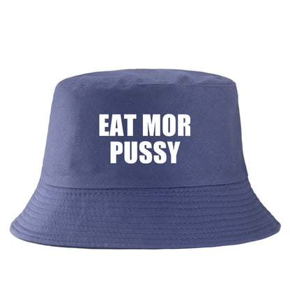 Eat Mor Pussy Funny Slogan Reversible Bucket Hat