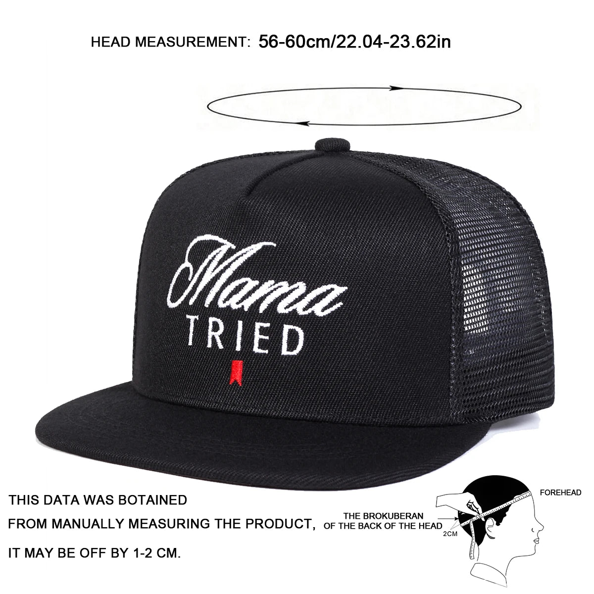 Unisex Mama Tried Embroidered Mesh Snapback Cap