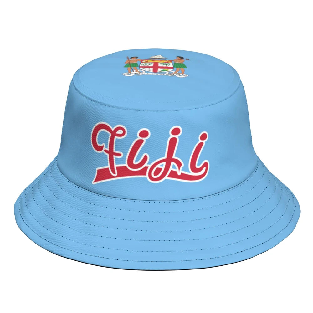 Fiji Fisherman Hats Custom Name Number Team Logo Flat Bucket Cap