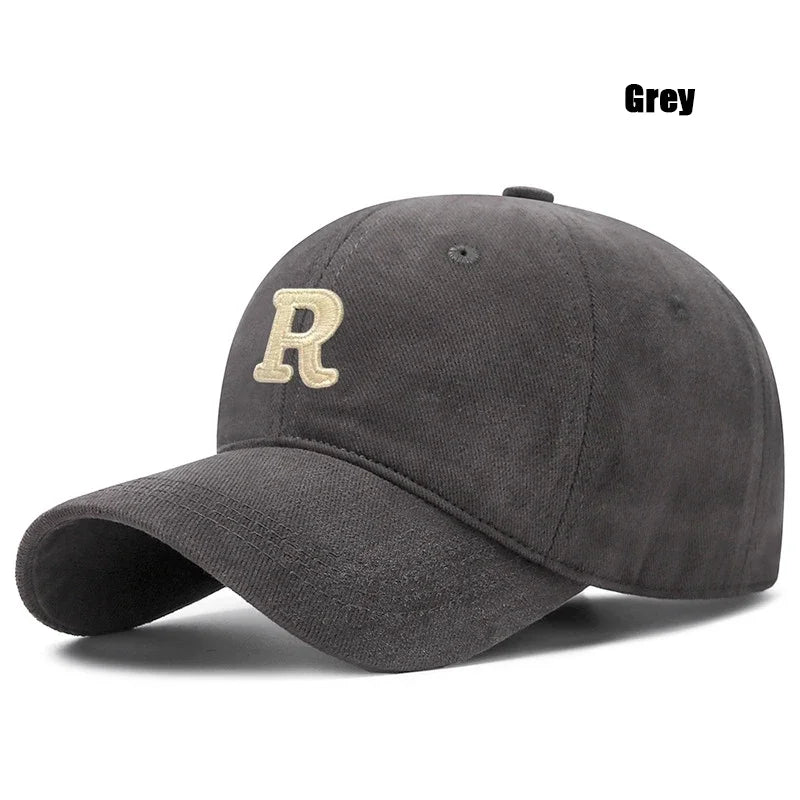 New Unisex Korean Version Big Head Circumference Three Dimensional R Letter