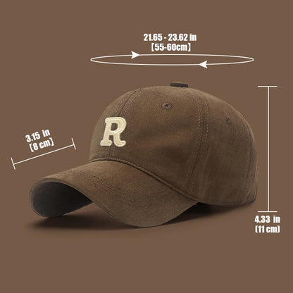 New Unisex Korean Version Big Head Circumference Three Dimensional R Letter