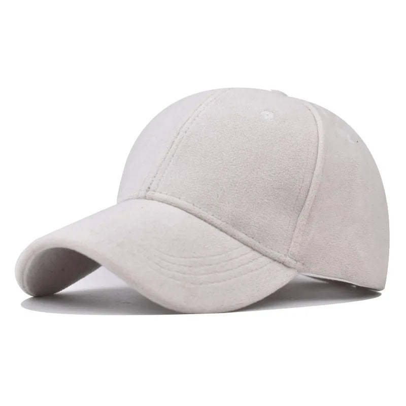 Fashion False Suede Baseball Caps For Men Women Autumn Winter Solid Retro Snapback Hip Hop Hat Unisex Street Adjustable Sun Caps