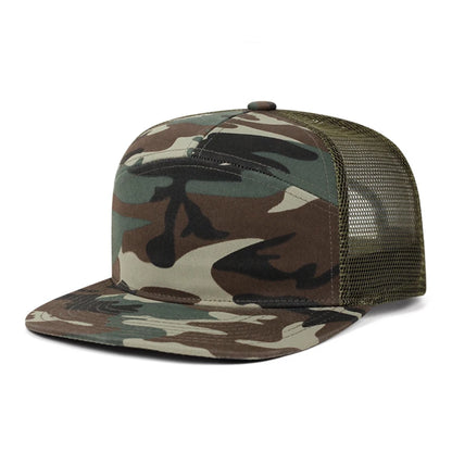 Flat Brim Mesh Adjustable Unisex Snapback Cap