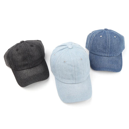 Fashion Denim Baseball Cap For Women Men Solid Color Adjustable Outdoor