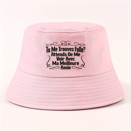 Text Decoration Packable Summer Bucket Hat