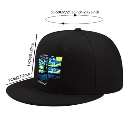 Van Gogh Starry Night Print Snapback Cap