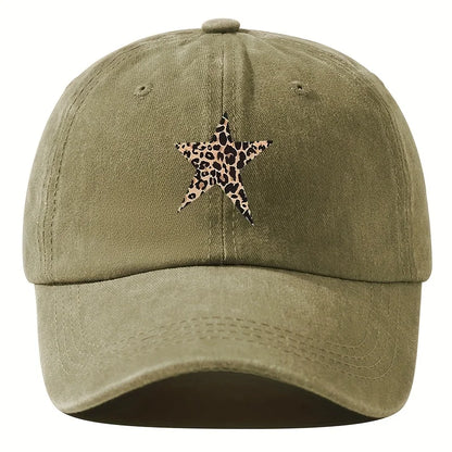 Retro Leopard Star Print Baseball Cap