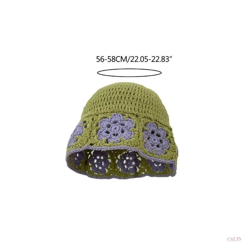 Y2K Floral Crochet Bucket Hat