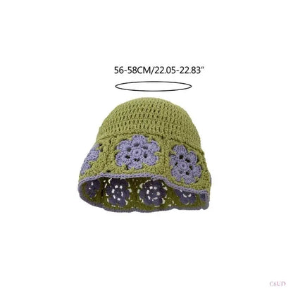 Y2K Floral Crochet Bucket Hat