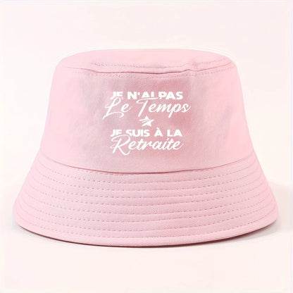 Star Text Wide-Brim Bucket Hat