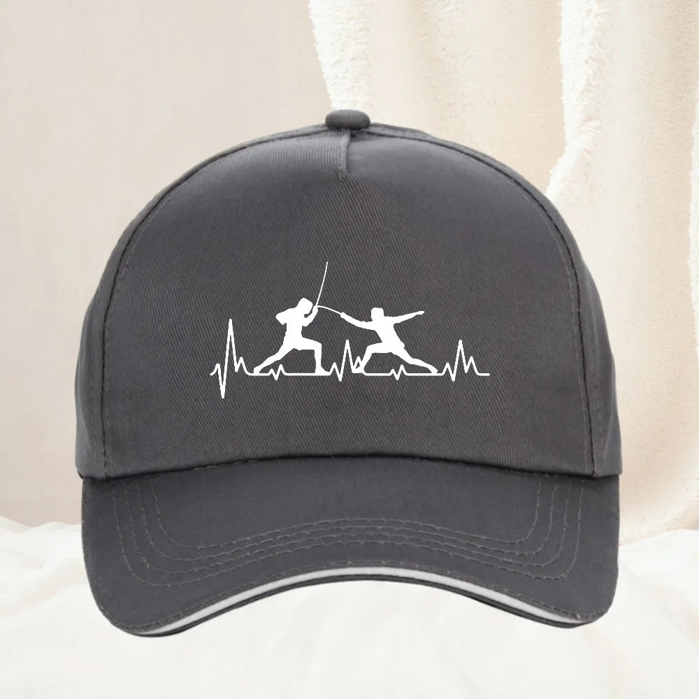 Fencing Heartbeat Sports Baseball Cap