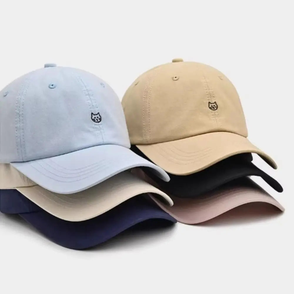 Cartoon Cat Embroidered Adjustable Baseball Cap