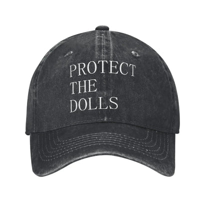 Protect The Dolls Distressed Denim Baseball Cap