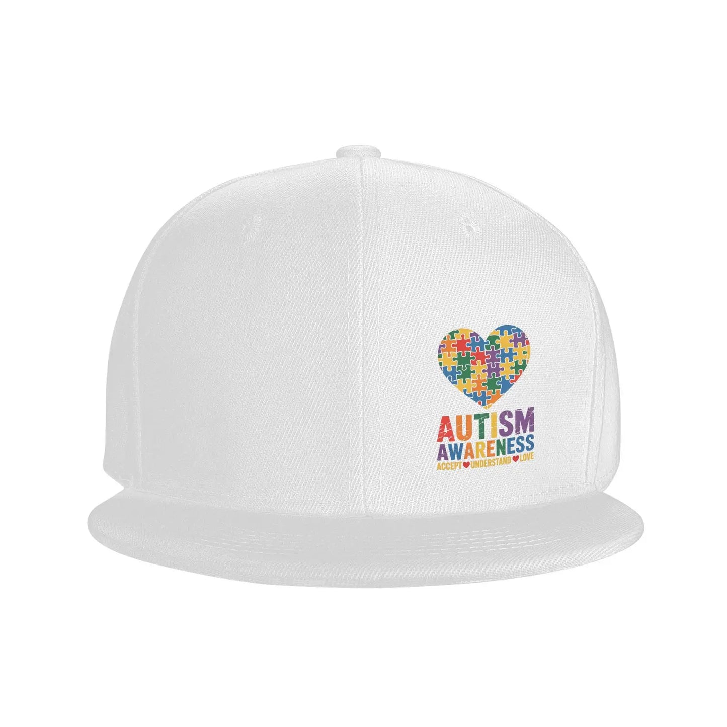 Humorous Autism Awareness Puzzle Heart Snapback Cap