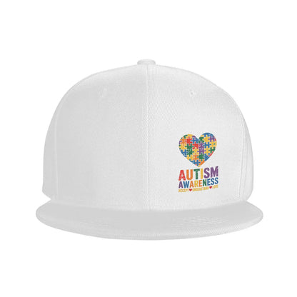 Humorous Autism Awareness Puzzle Heart Snapback Cap