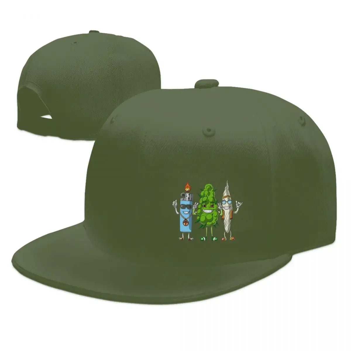 Weed Bud Joint Graphic Snapback Cap