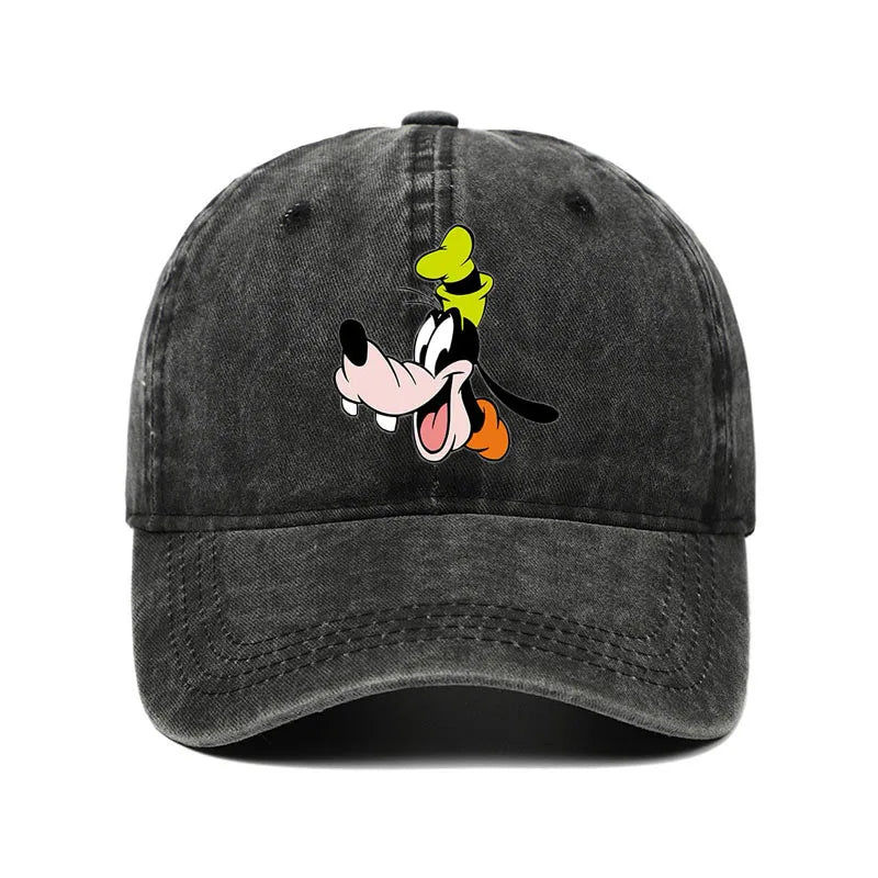 Retro Washed Mickey Mouse Print Baseball Cap Men Women Vintage Kpop Snapback Cap Adjustable Breathable Trucker Hat Sunscreen Hat