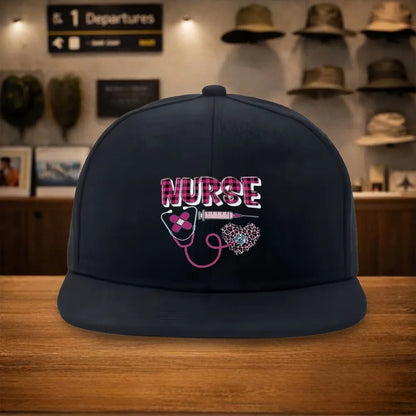 Nurse Stethoscope Heart Snapback Cap