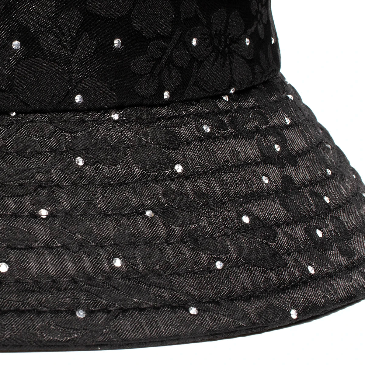 Solid Black Elegant Women Hat Rhinestone Casual