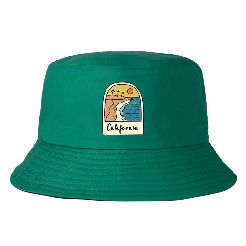 California Sun Beach Pattern Reversible Bucket Hat