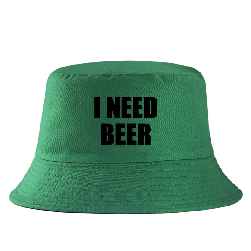 I Need Beer Reversible Cotton Bucket Hat
