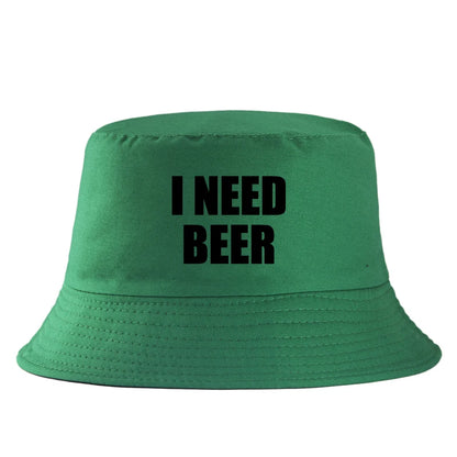 I Need Beer Reversible Cotton Bucket Hat