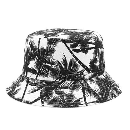 Double Sided Black Coconut Tree Bucket Hats